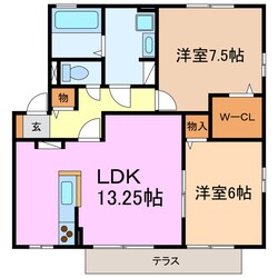 リビングタウン香久山Bの物件間取画像